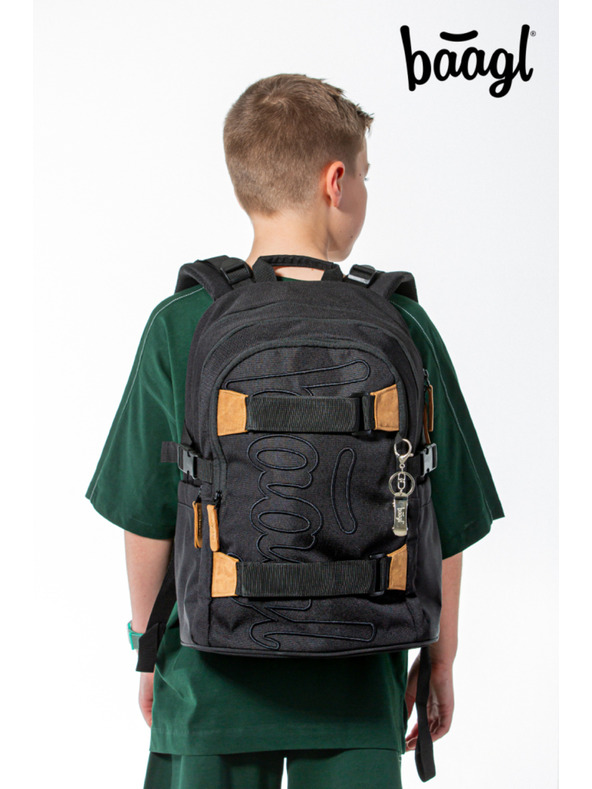 BAAGL  Sivi šolski nahrbtnik Baagl Skate Darkness