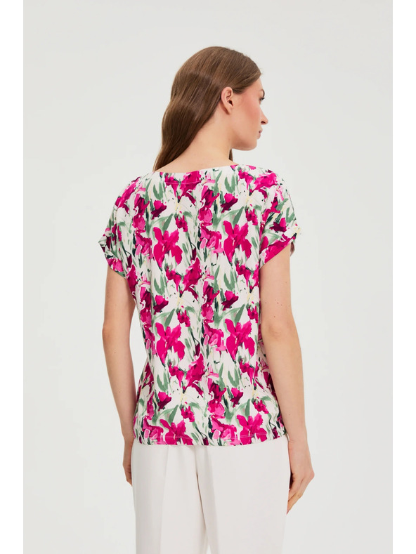 Moodo Srajca s kratkimi rokavi fucsijna Moodo