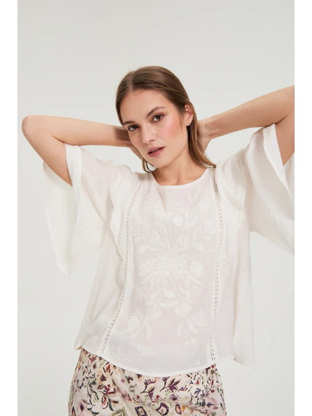 Moodo Srajca s volaniti bela Moodo