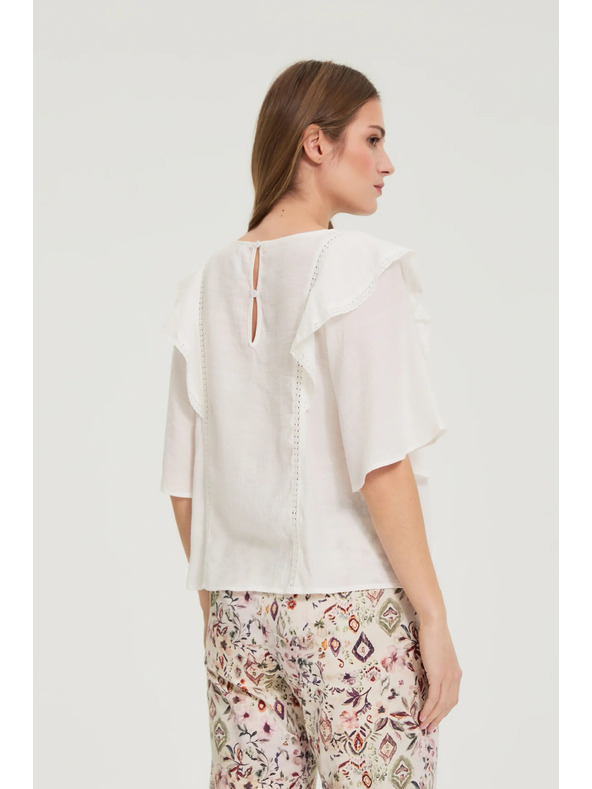 Moodo Srajca s volaniti bela Moodo