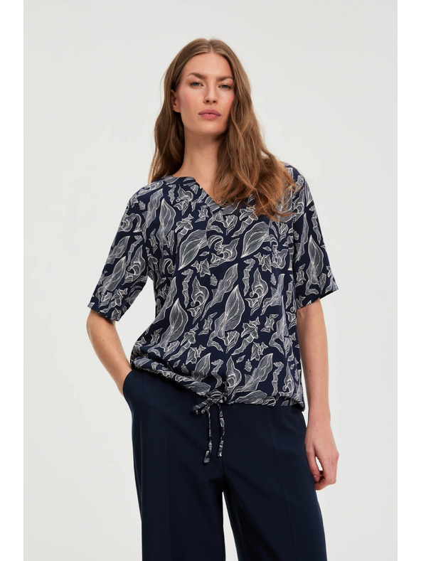 Moodo Temno modra viskozna srajca Moodo