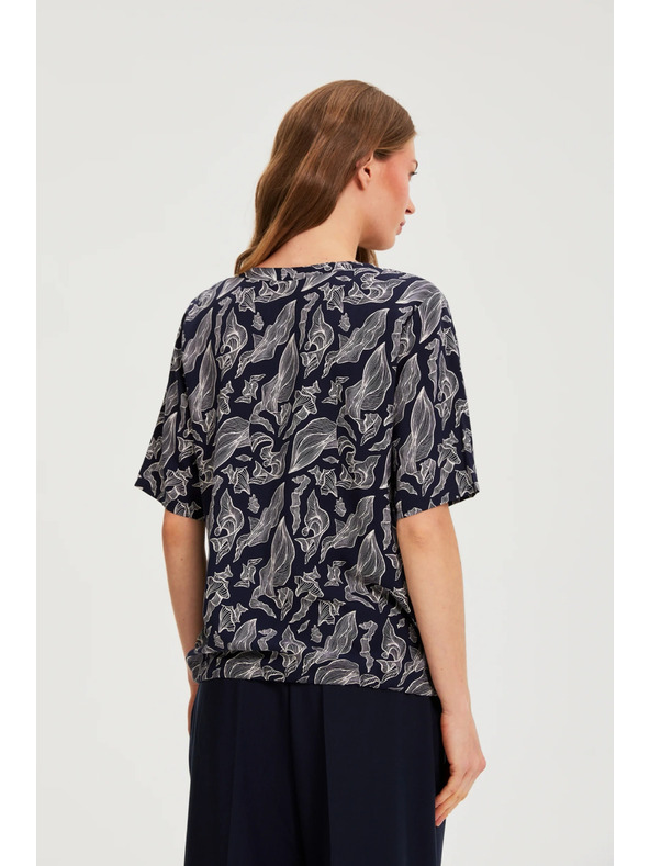 Moodo Temno modra viskozna srajca Moodo