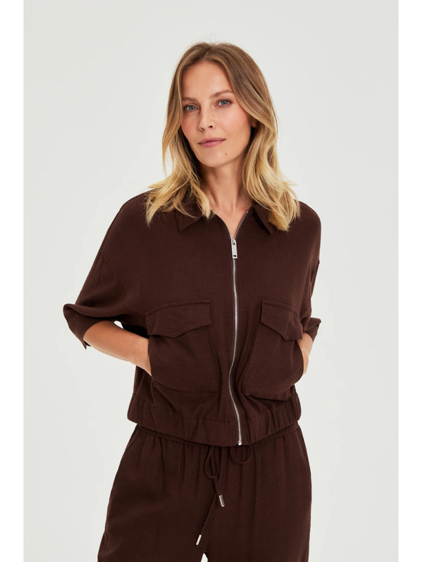 Moodo Jakna s lanom rjava Moodo