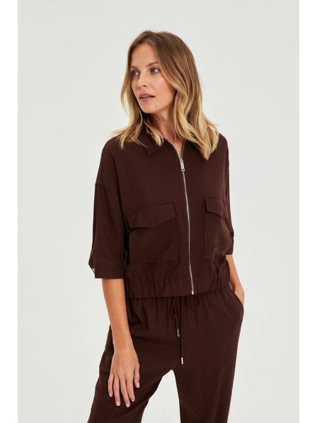 Moodo Jakna s lanom rjava Moodo