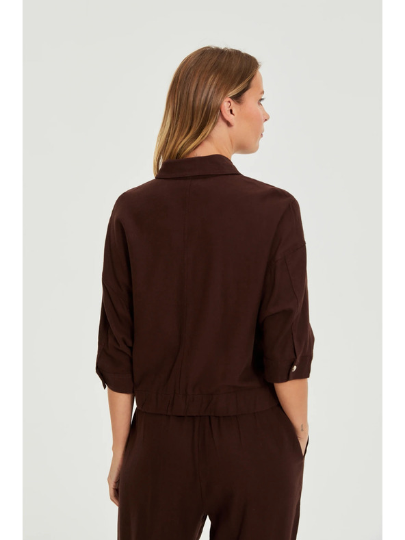 Moodo Jakna s lanom rjava Moodo