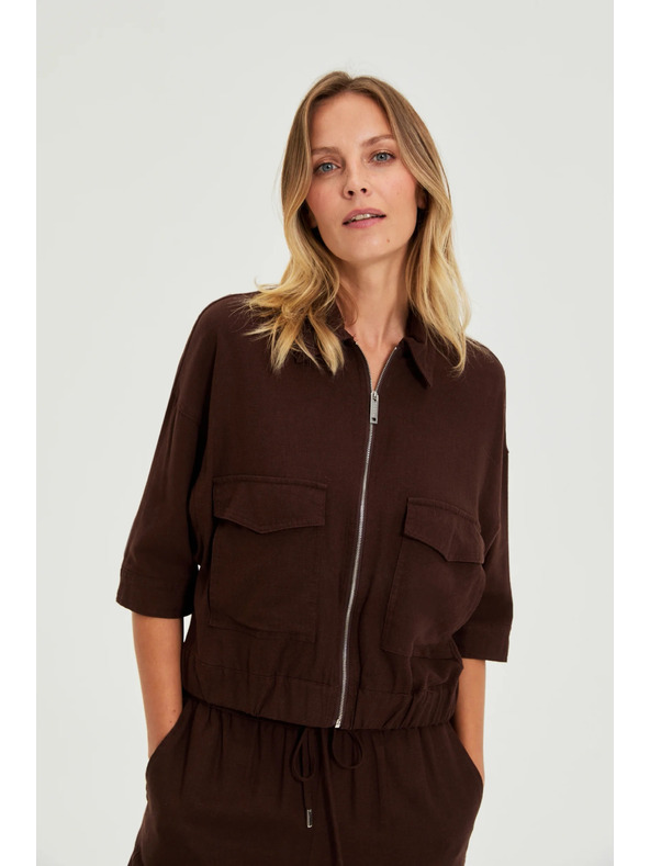 Moodo Jakna s lanom rjava Moodo