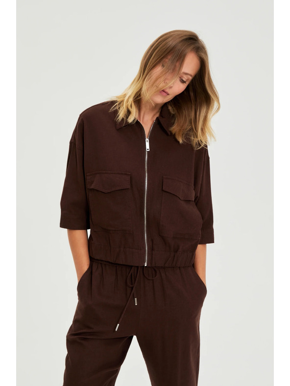 Moodo Jakna s lanom rjava Moodo