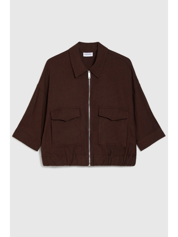 Moodo Jakna s lanom rjava Moodo