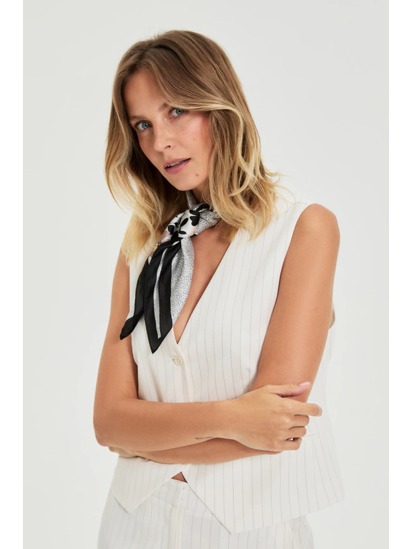 Moodo Telovnik s tankimi progami bela Moodo