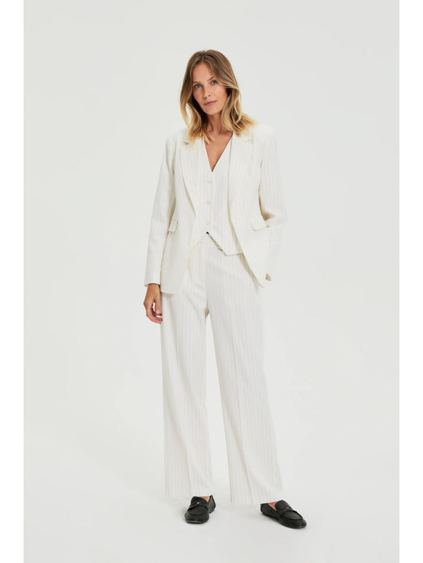 Moodo Telovnik s tankimi progami bela Moodo