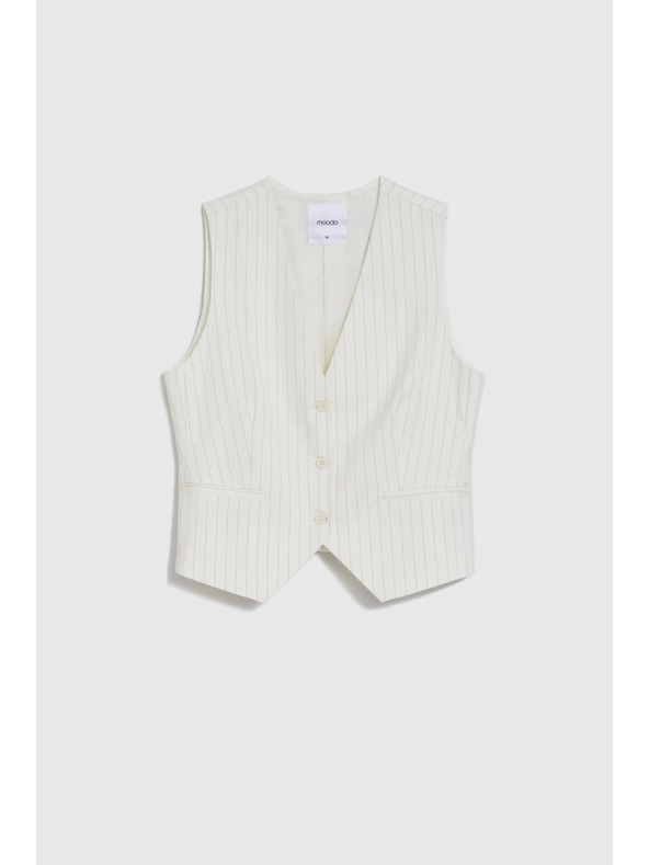 Moodo Telovnik s tankimi progami bela Moodo