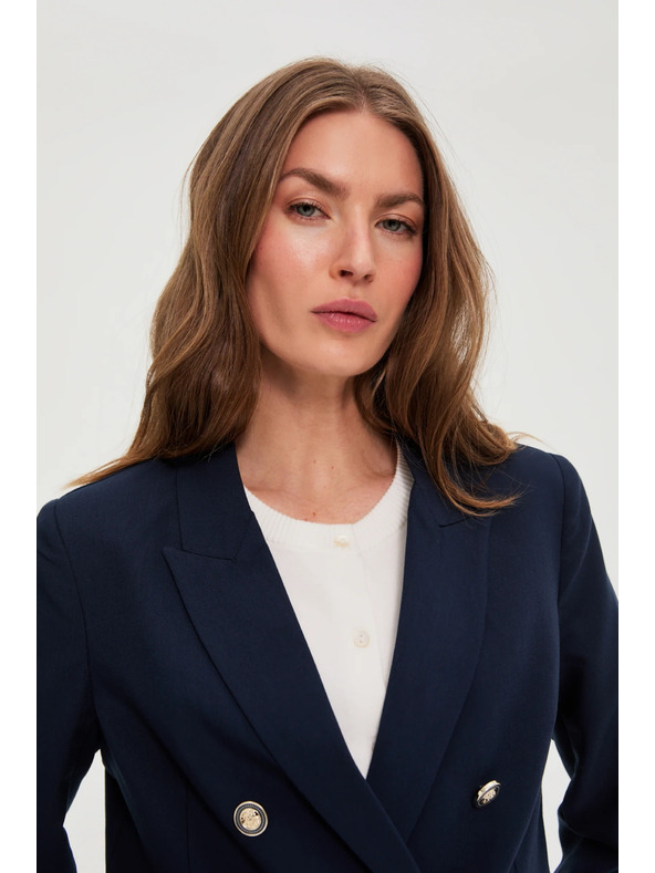 Moodo Modra dvojna sako z okrasnimi gumbi Moodo