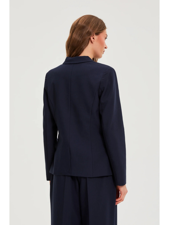 Moodo Modra dvojna sako z okrasnimi gumbi Moodo