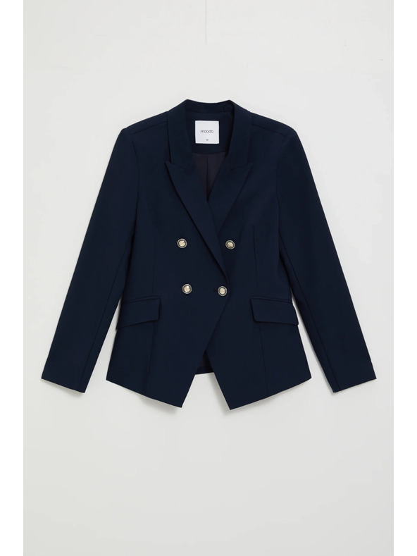 Moodo Modra dvojna sako z okrasnimi gumbi Moodo