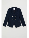 Moodo Modra dvojna sako z okrasnimi gumbi Moodo