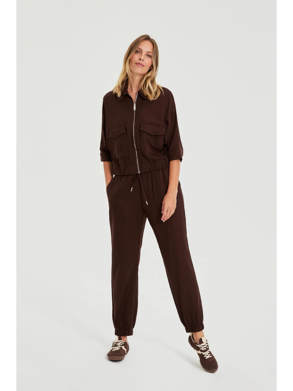 Moodo Gladke hlače rjave Moodo