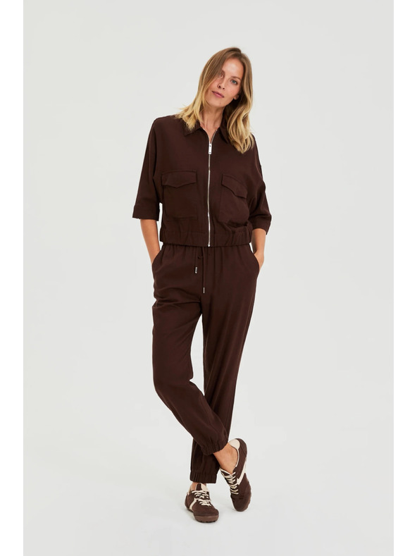 Moodo Gladke hlače rjave Moodo