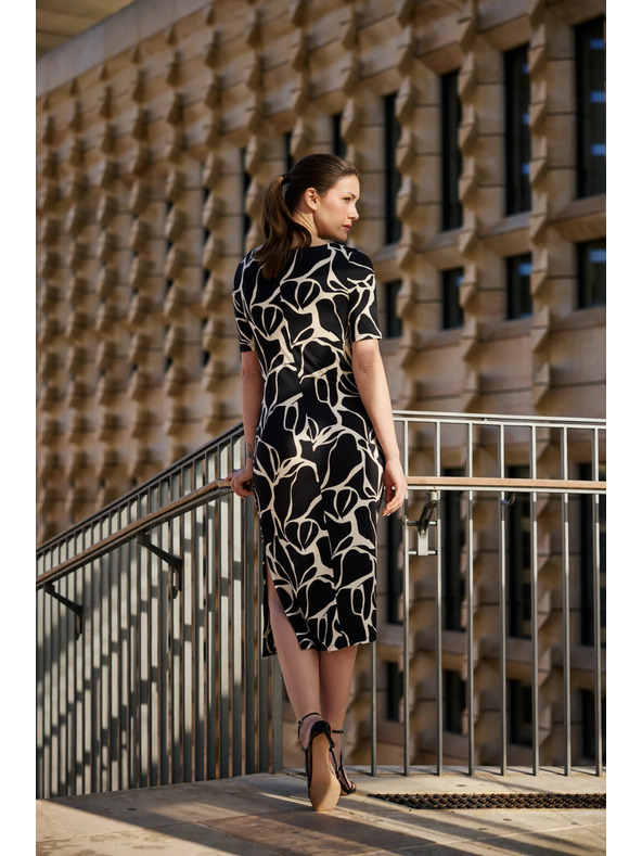 Moodo Vzorčaste midi obleke bežne Moodo