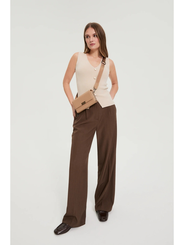 Moodo Majica z okrasnimi gumbi bež Moodo