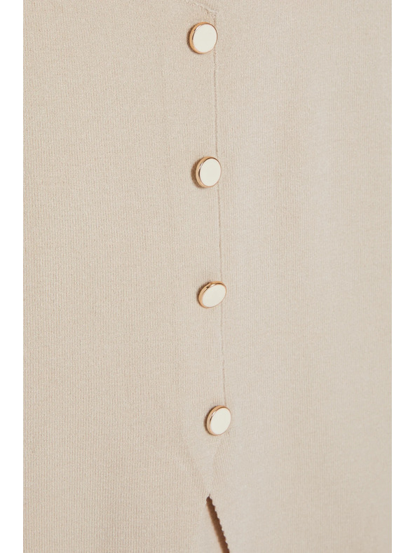Moodo Majica z okrasnimi gumbi bež Moodo