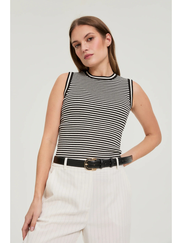 Moodo Top v črtah belo-črn Moodo