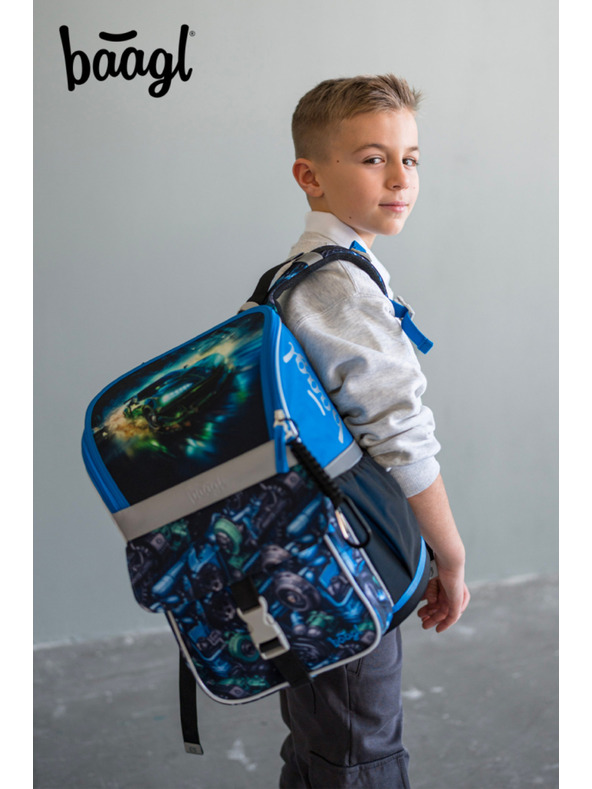 BAAGL  BAAGL SET 5 Zippy Dirkalni avto: aktovka, peresnica, vrečka, predpasnik, denarnica