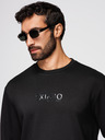 Ombre Clothing Moška mikina s sijoči tisk na prsih - črna V1 OM-SNBC-0199 Ombre Clothing