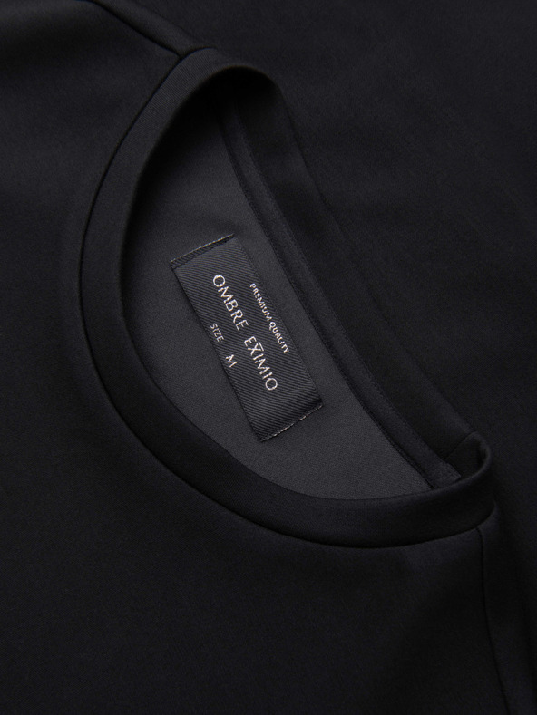 Ombre Clothing Moška mikina s sijoči tisk na prsih - črna V1 OM-SNBC-0199 Ombre Clothing