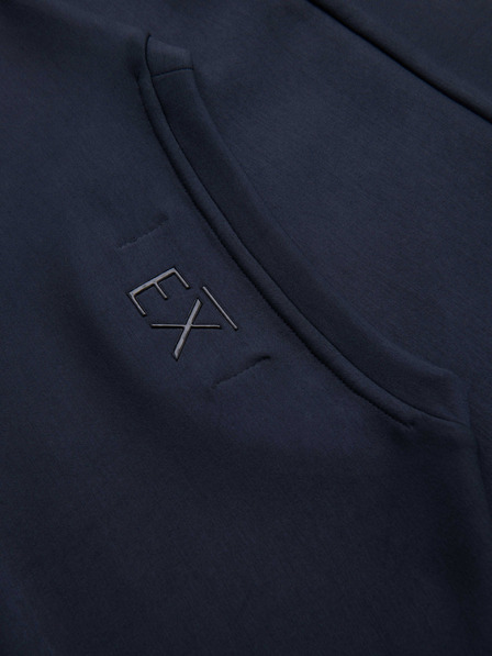 Ombre Clothing Pánska mikina s lesklým potlačom na hrudi - tmavo modrá V4 OM-SNBC-0199 Ombre Clothing