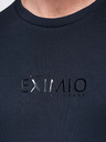 Ombre Clothing Pánska mikina s lesklým potlačom na hrudi - tmavo modrá V4 OM-SNBC-0199 Ombre Clothing