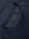 Ombre Clothing Pánska mikina s lesklým potlačom na hrudi - tmavo modrá V4 OM-SNBC-0199 Ombre Clothing