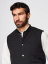 Ombre Clothing Moška neformalna brezrokavna vest z navpičnim prešivanjem - črna V1 OM-JAVJ-0323 Ombre Clothing