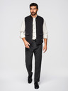 Ombre Clothing Moška neformalna brezrokavna vest z navpičnim prešivanjem - črna V1 OM-JAVJ-0323 Ombre Clothing