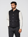 Ombre Clothing Moška neformalna brezrokavna vest z navpičnim prešivanjem - črna V1 OM-JAVJ-0323 Ombre Clothing