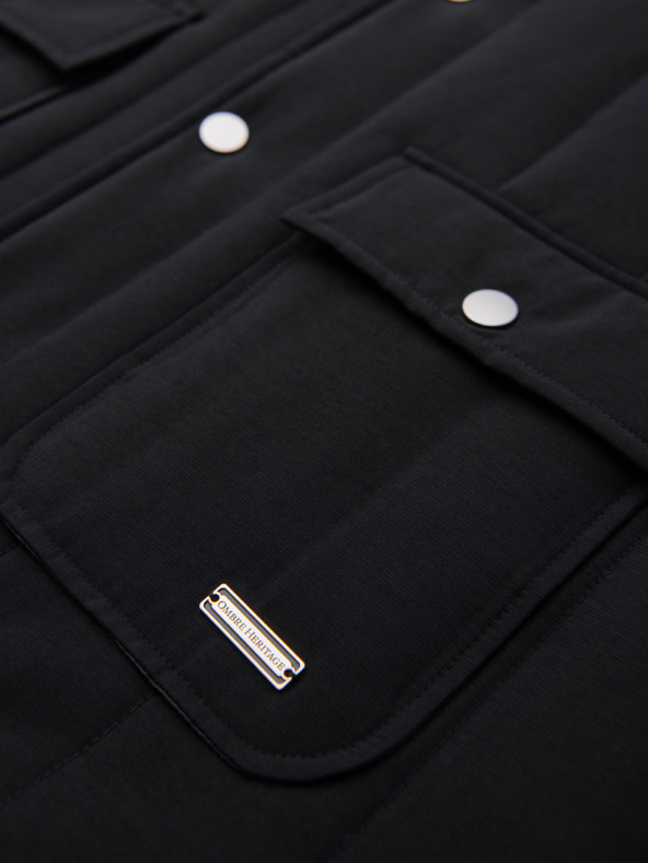 Ombre Clothing Moška neformalna brezrokavna vest z navpičnim prešivanjem - črna V1 OM-JAVJ-0323 Ombre Clothing
