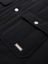 Ombre Clothing Moška neformalna brezrokavna vest z navpičnim prešivanjem - črna V1 OM-JAVJ-0323 Ombre Clothing