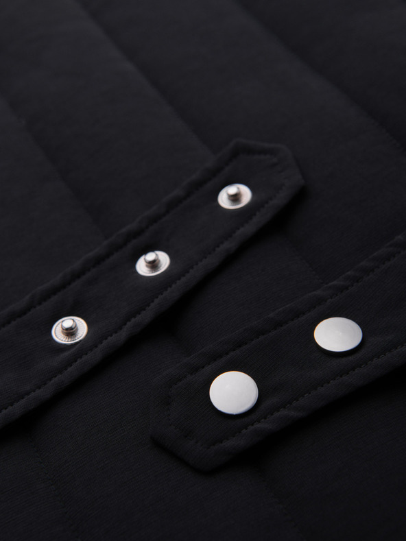 Ombre Clothing Moška neformalna brezrokavna vest z navpičnim prešivanjem - črna V1 OM-JAVJ-0323 Ombre Clothing