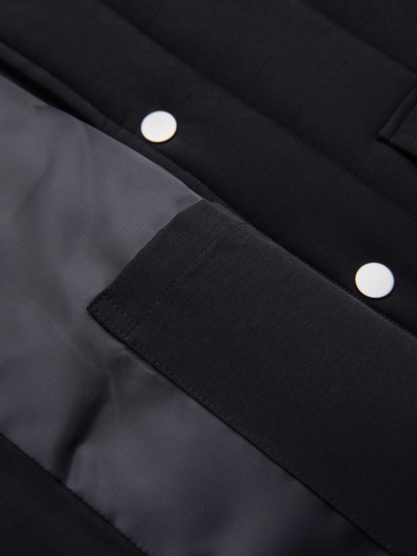 Ombre Clothing Moška neformalna brezrokavna vest z navpičnim prešivanjem - črna V1 OM-JAVJ-0323 Ombre Clothing