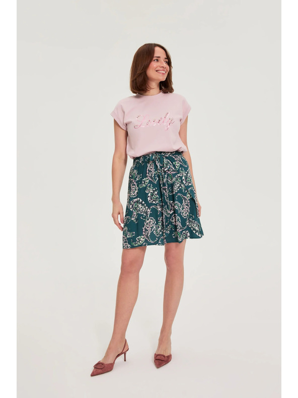 Moodo Bluza z napisom rožnata Moodo