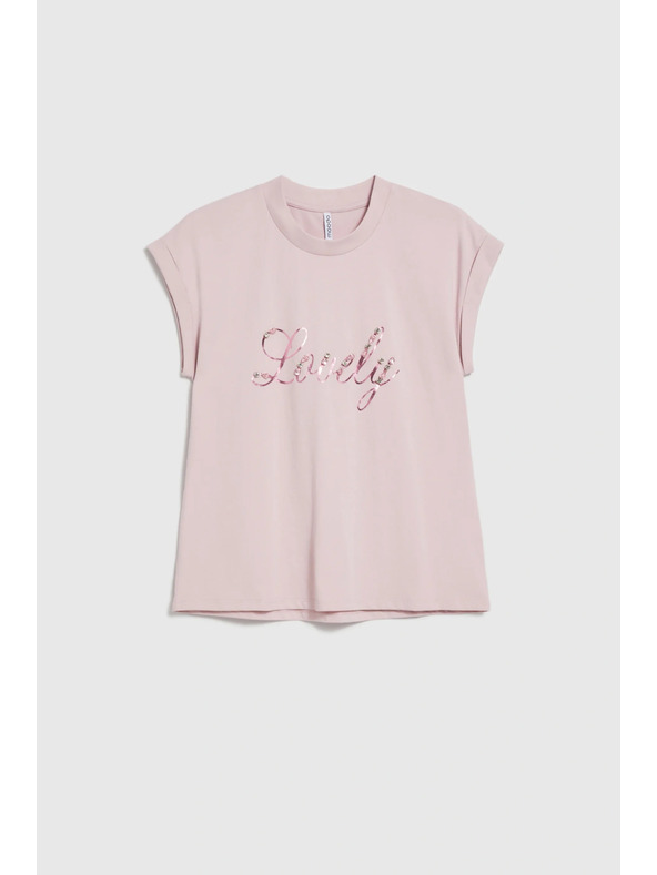 Moodo Bluza z napisom rožnata Moodo