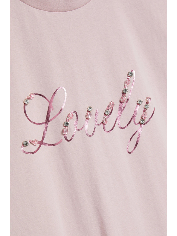 Moodo Bluza z napisom rožnata Moodo