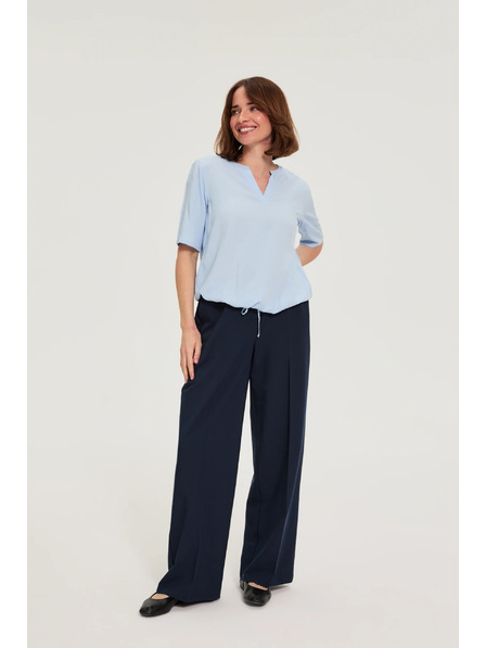 Moodo Viskozna srajca z vezavo modra Moodo