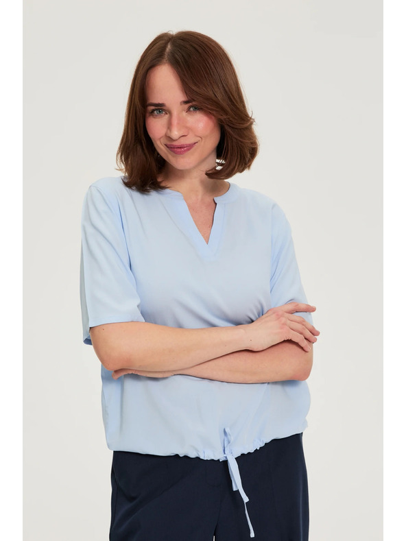 Moodo Viskozna srajca z vezavo modra Moodo