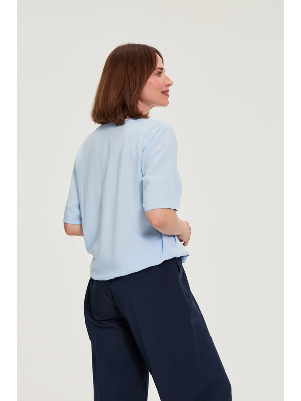 Moodo Viskozna srajca z vezavo modra Moodo