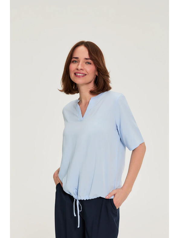 Moodo Viskozna srajca z vezavo modra Moodo