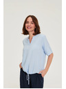 Moodo Viskozna srajca z vezavo modra Moodo