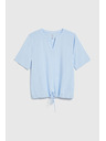 Moodo Viskozna srajca z vezavo modra Moodo
