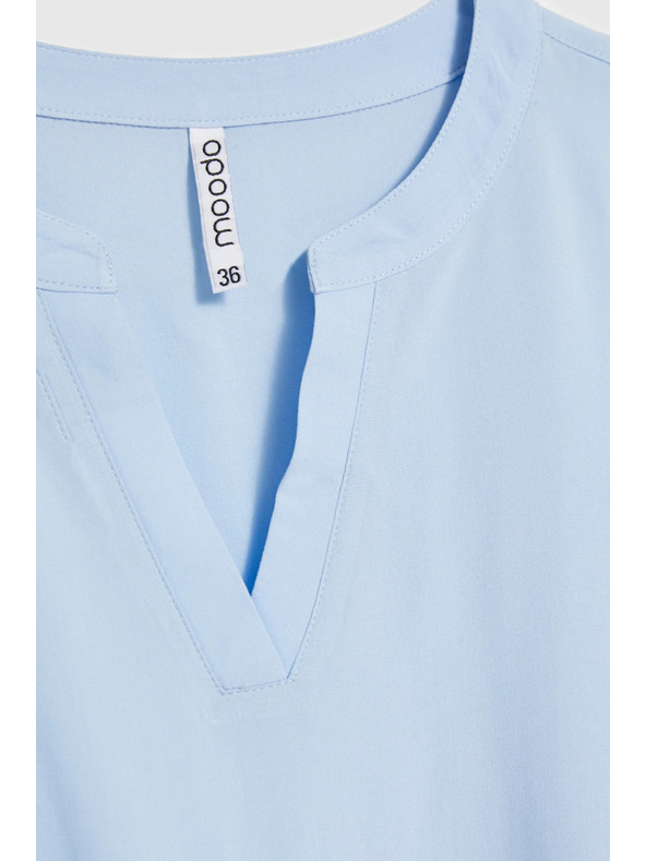 Moodo Viskozna srajca z vezavo modra Moodo