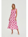 Moodo Obleka midi s cvetjem rožnata Moodo
