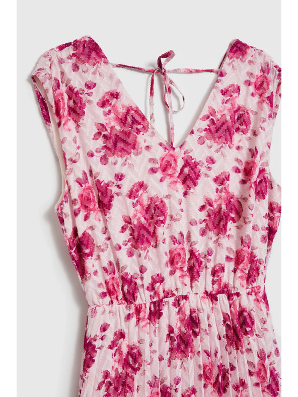 Moodo Obleka midi s cvetjem rožnata Moodo